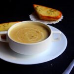 soup, steaming, bread